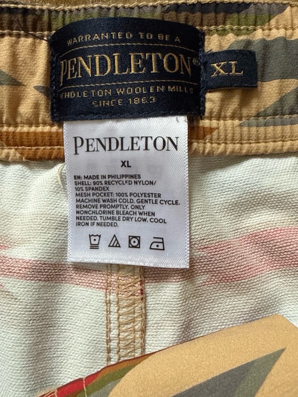 Pendleton Beige Multicolor Aztec Swim Trunks - Picture 2 of 2